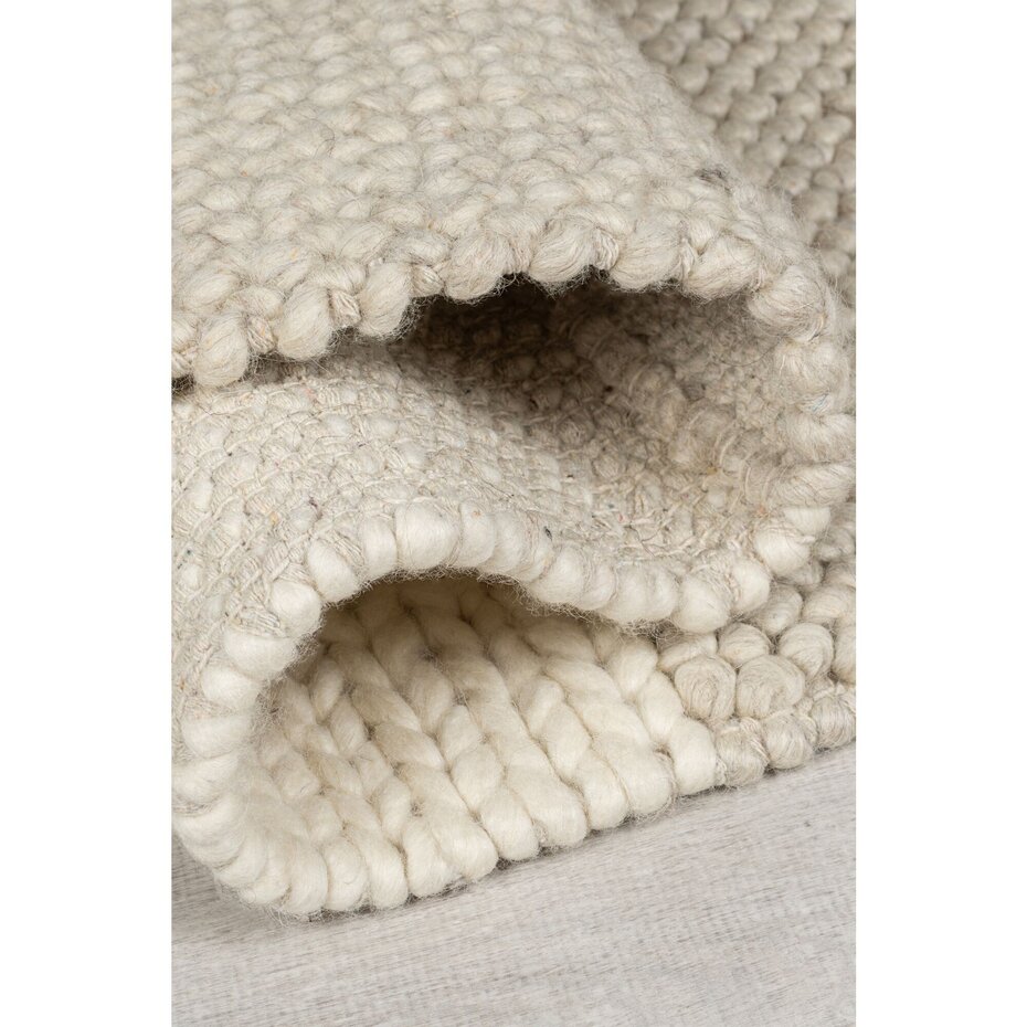 Minerals Patchwork vloerkleed - Laagpolig - Wol - Bolletjes Geblokt Modern - Beige / Naturel