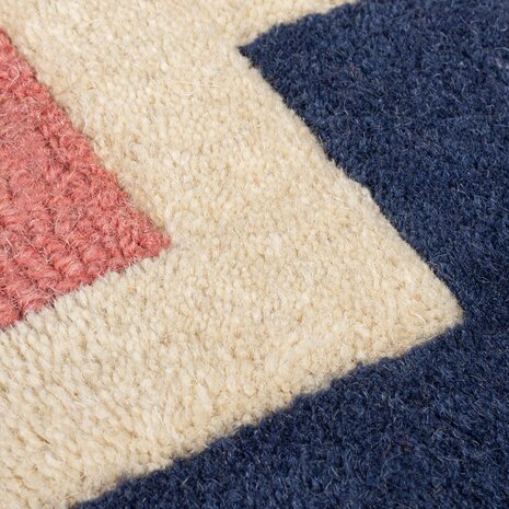 Wollen vloerkleed - Retro Blocks Kleurrijk
