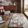 Loper - Russo vloerkleed - Laagpolig - 100% Wol - Geo Modern - Multi
