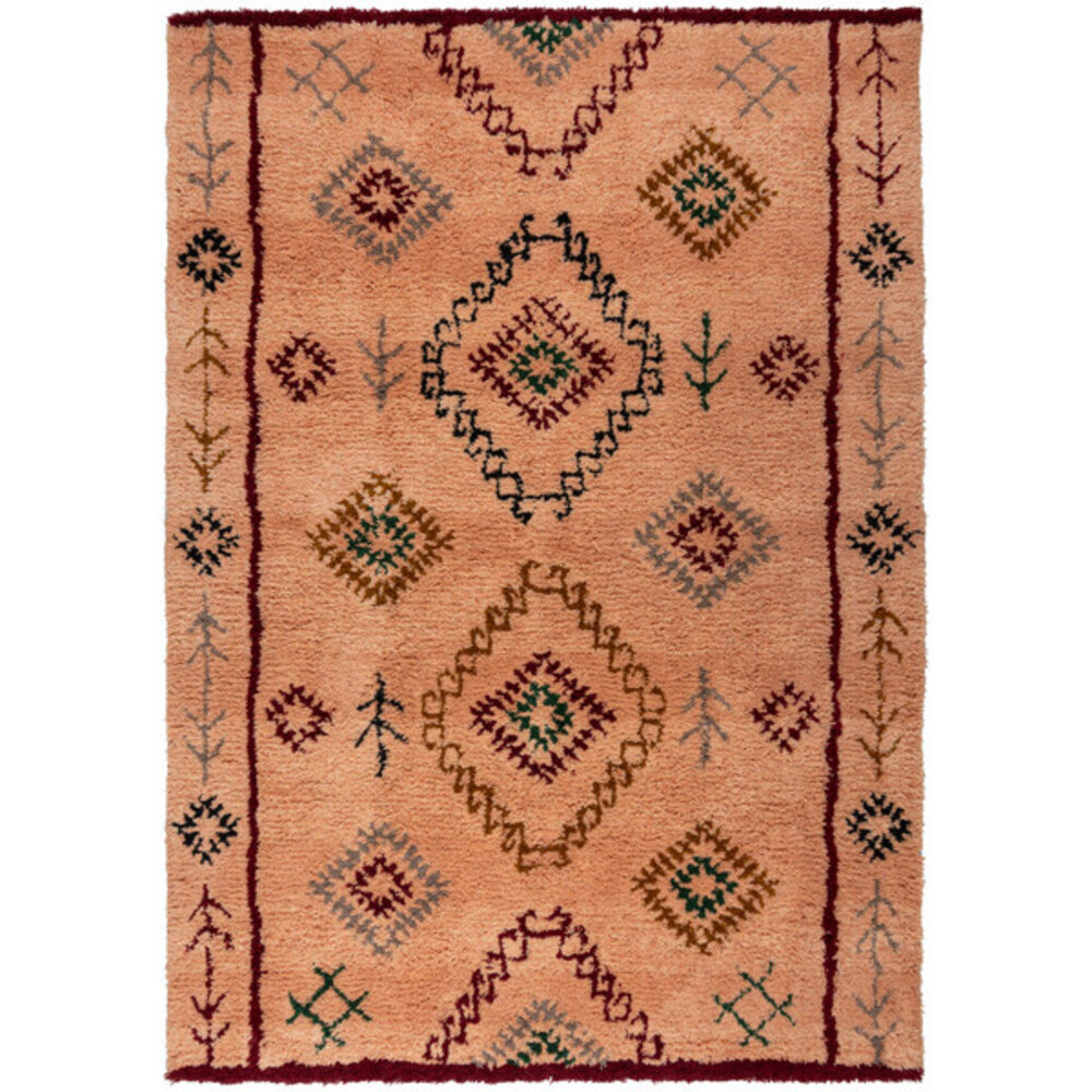 Wollen Bohemian vloerkleed - Sahara Berber Shaggy Roze