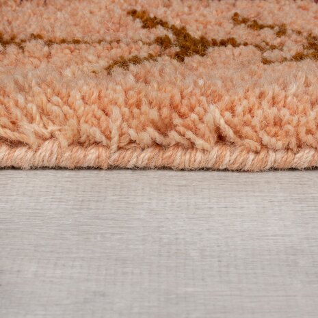 Wollen Bohemian vloerkleed - Sahara Berber Shaggy Roze