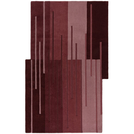 Abstract vloerkleed - Split Omre Rood