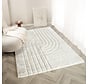 Japandi hoogpolig vloerkleed - Bohemian Arches Crème