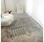 Japandi hoogpolig vloerkleed - Bohemian Arches Taupe