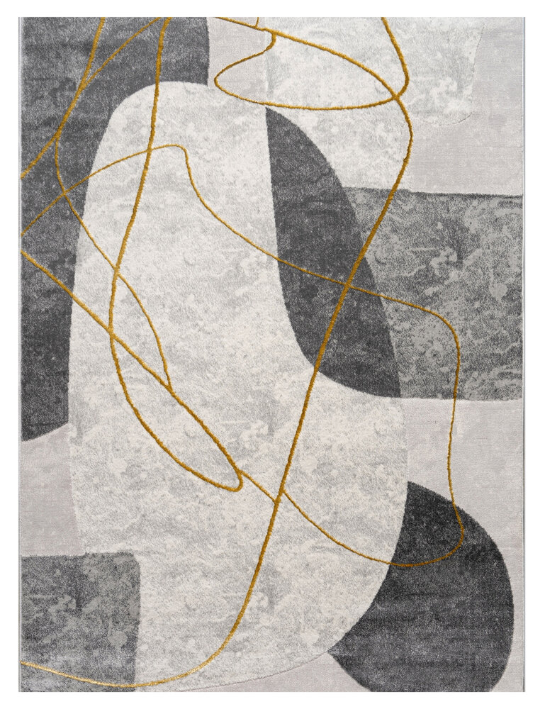 Modern vloerkleed – Evora Grijs/Goud Modern vloerkleed – Evora Grijs/Goud