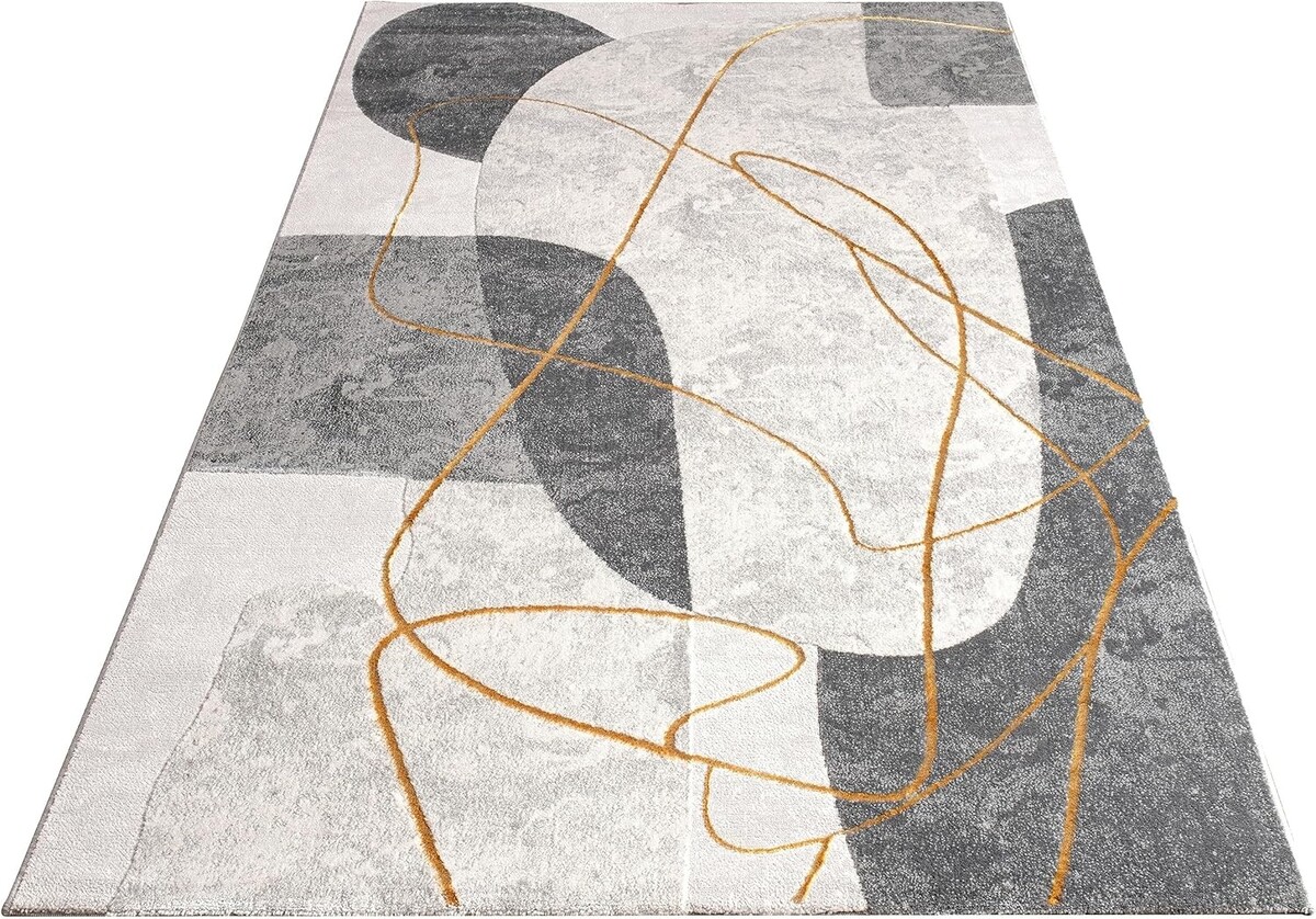 Modern vloerkleed – Evora Grijs/Goud Modern vloerkleed – Evora Grijs/Goud