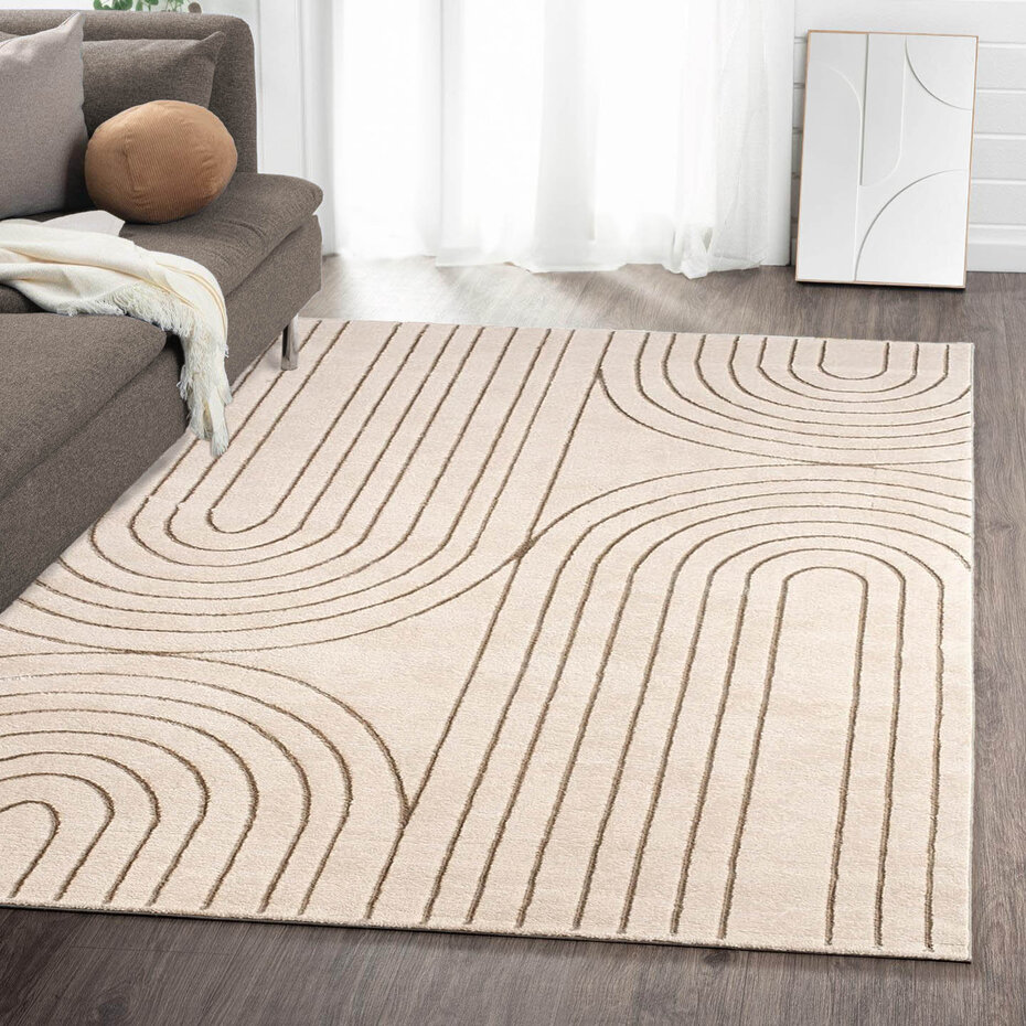 Japandi vloerkleed – Evora Crème/Beige