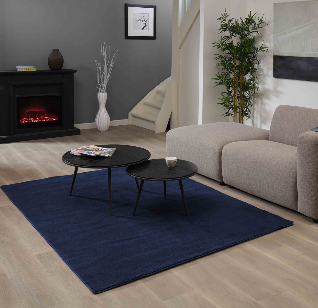 Wasbaar vloerkleed - Malaga Navy Wasbaar vloerkleed - Malaga Navy