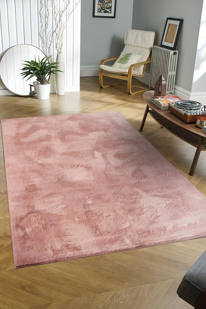 Wasbaar fluffy vloerkleed - Amalfi Roze Wasbaar fluffy vloerkleed - Amalfi Roze