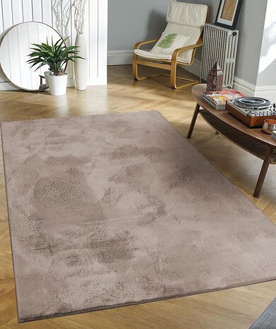 Wasbaar fluffy vloerkleed - Amalfi Taupe