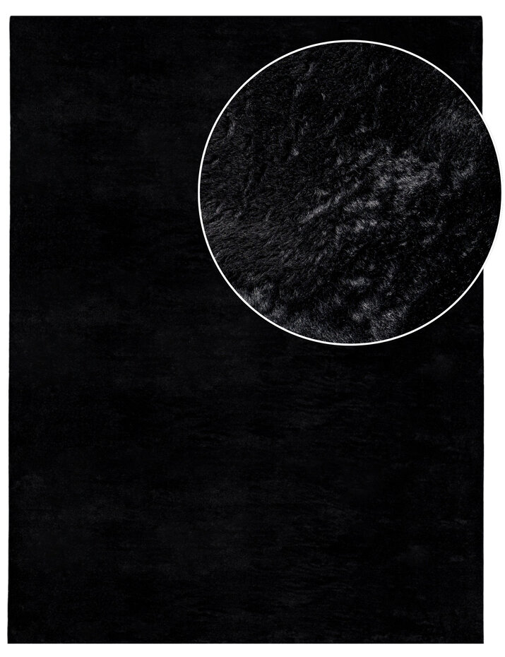 Wasbaar fluffy vloerkleed - Amalfi Zwart