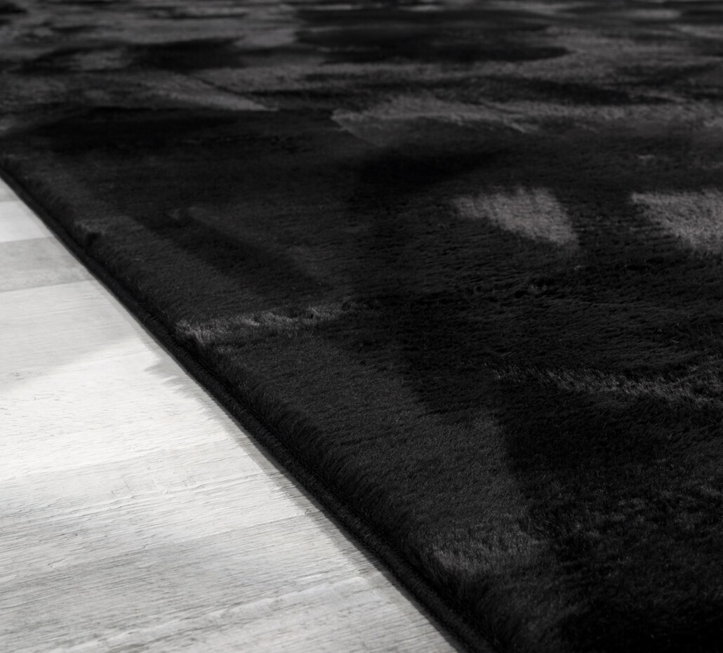 Laagpolig fluffy vloerkleed - Amalfi Zwart