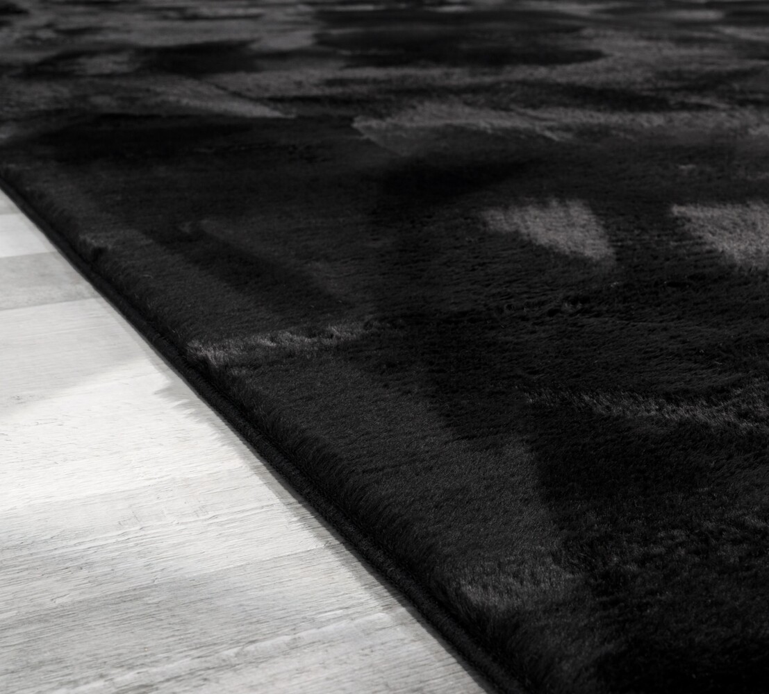 Laagpolig fluffy vloerkleed - Amalfi Zwart