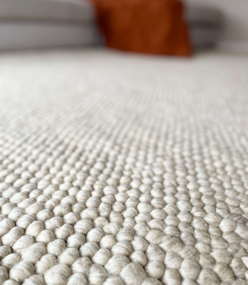 Bolletjes Vloerkleed  -  Laagpolig  - Crème Handgemaakt Bolletjes Vloerkleed  -  Laagpolig  - Crème Handgemaakt