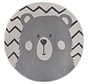Rond Kindervloerkleed - Adventures Beer Crème/Grijs