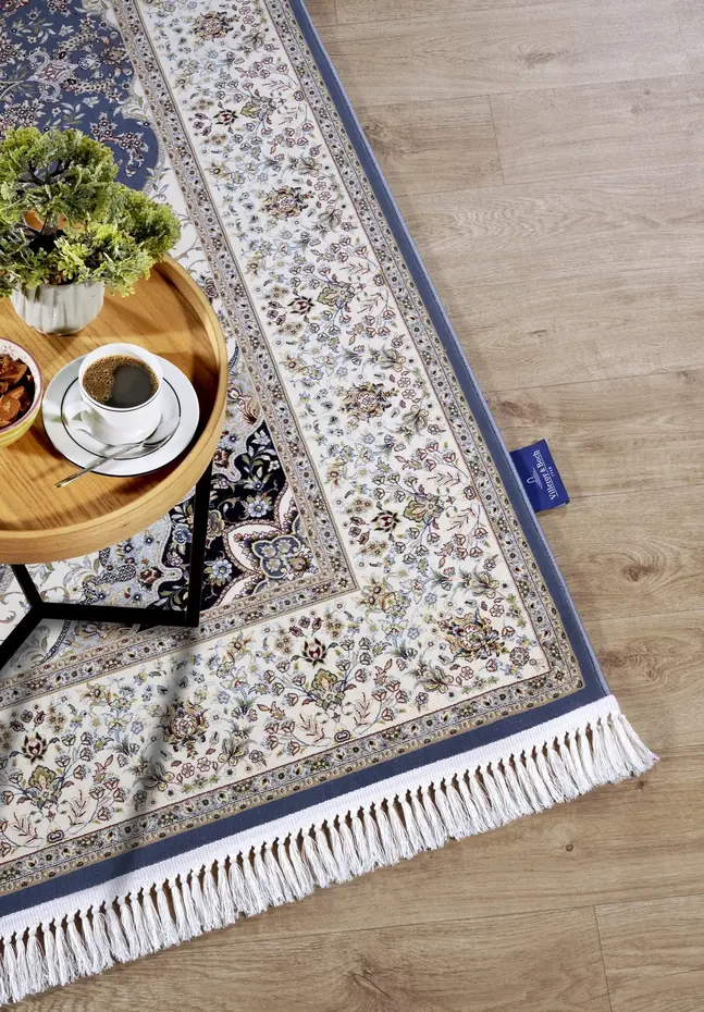 Villeroy & Boch - Klassiek Laagpolig vloerkleed - Etienne - Lichtblauw / Crème
