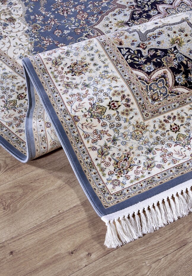 Villeroy & Boch - Klassiek Laagpolig vloerkleed - Etienne - Lichtblauw / Crème