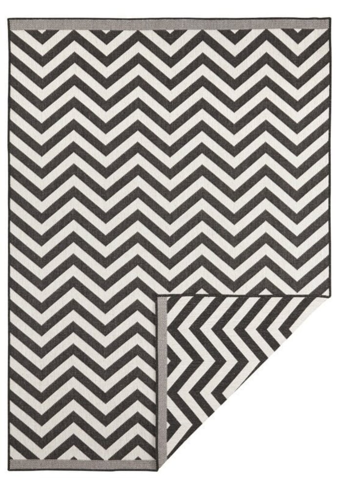 Binnen & Buitenkleed Omkeerbaar - Palma Zwart/Crème Binnen & Buitenkleed Omkeerbaar - Palma Zwart/Crème