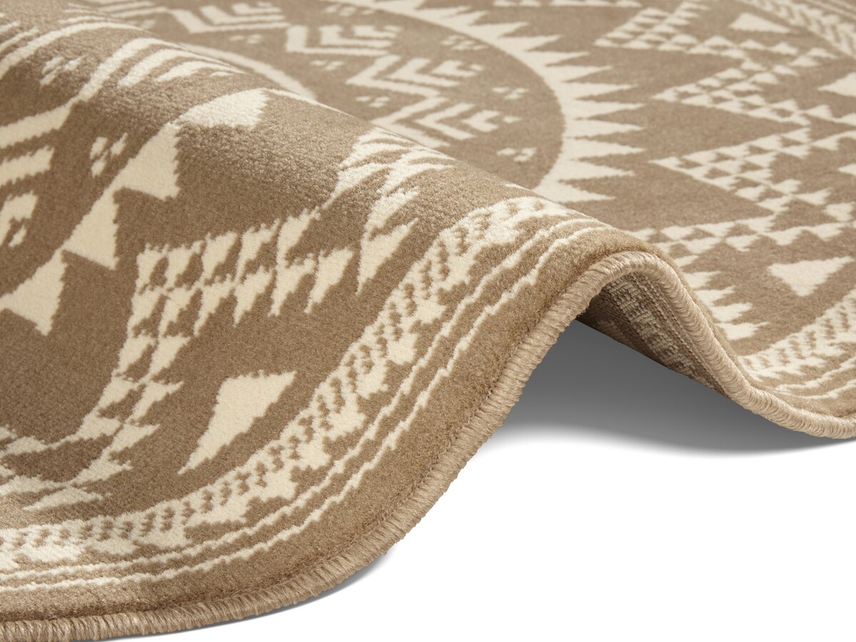 Rond Laagpolig vloerkleed - Valencia - Bruin