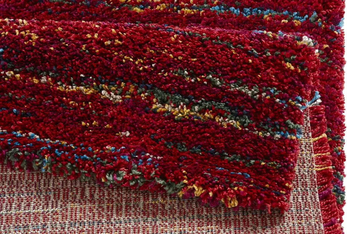 Hoogpolig vloerkleed - Nomadic Chic Rood