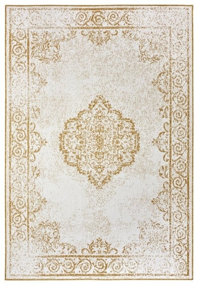 Vintage Binnen & Buitenkleed Omkeerbaar - Cebu Geel/Crème Vintage Binnen & Buitenkleed Omkeerbaar - Cebu Geel/Crème