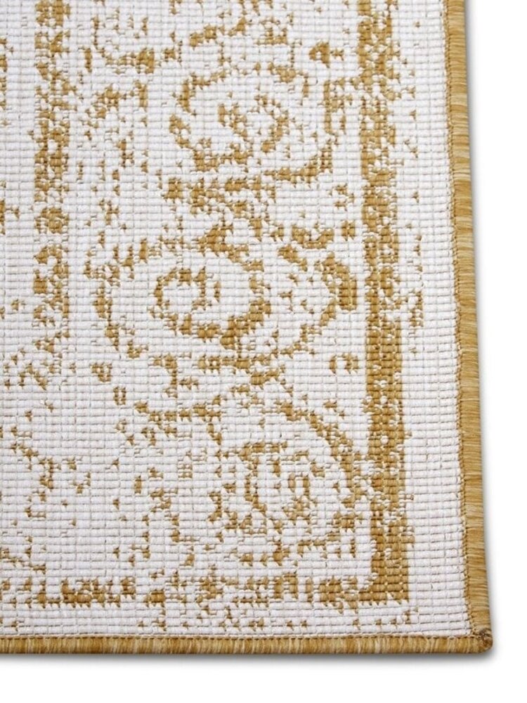 Vintage Binnen & Buitenkleed Omkeerbaar - Cebu Geel/Crème Vintage Binnen & Buitenkleed Omkeerbaar - Cebu Geel/Crème