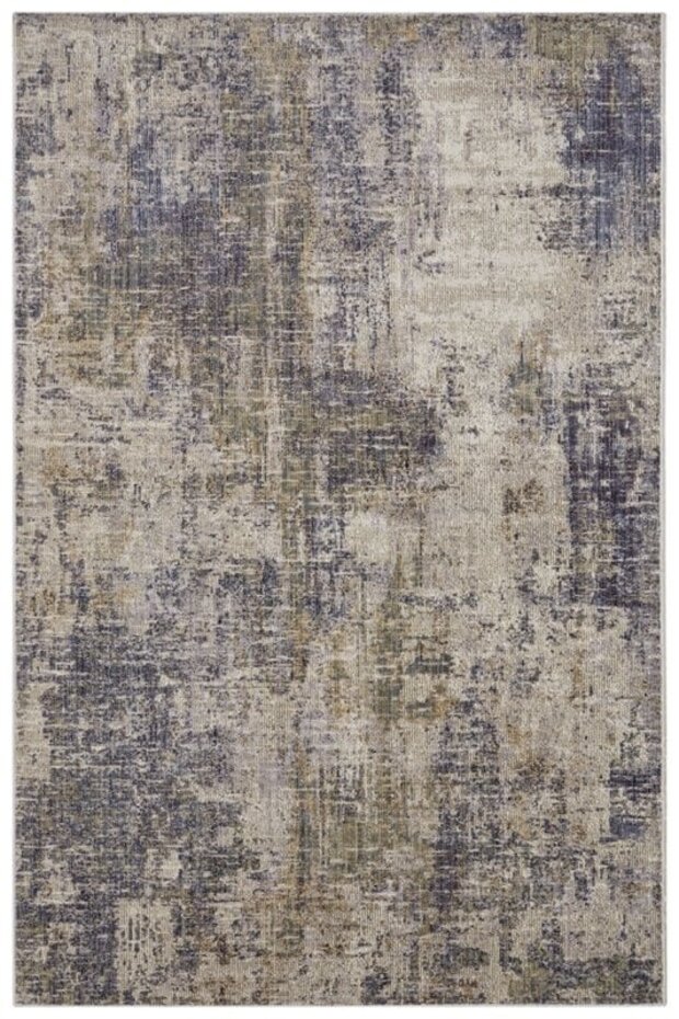 Abstract Binnen- En Buitenkleed - Gizeh Crème/Blauw