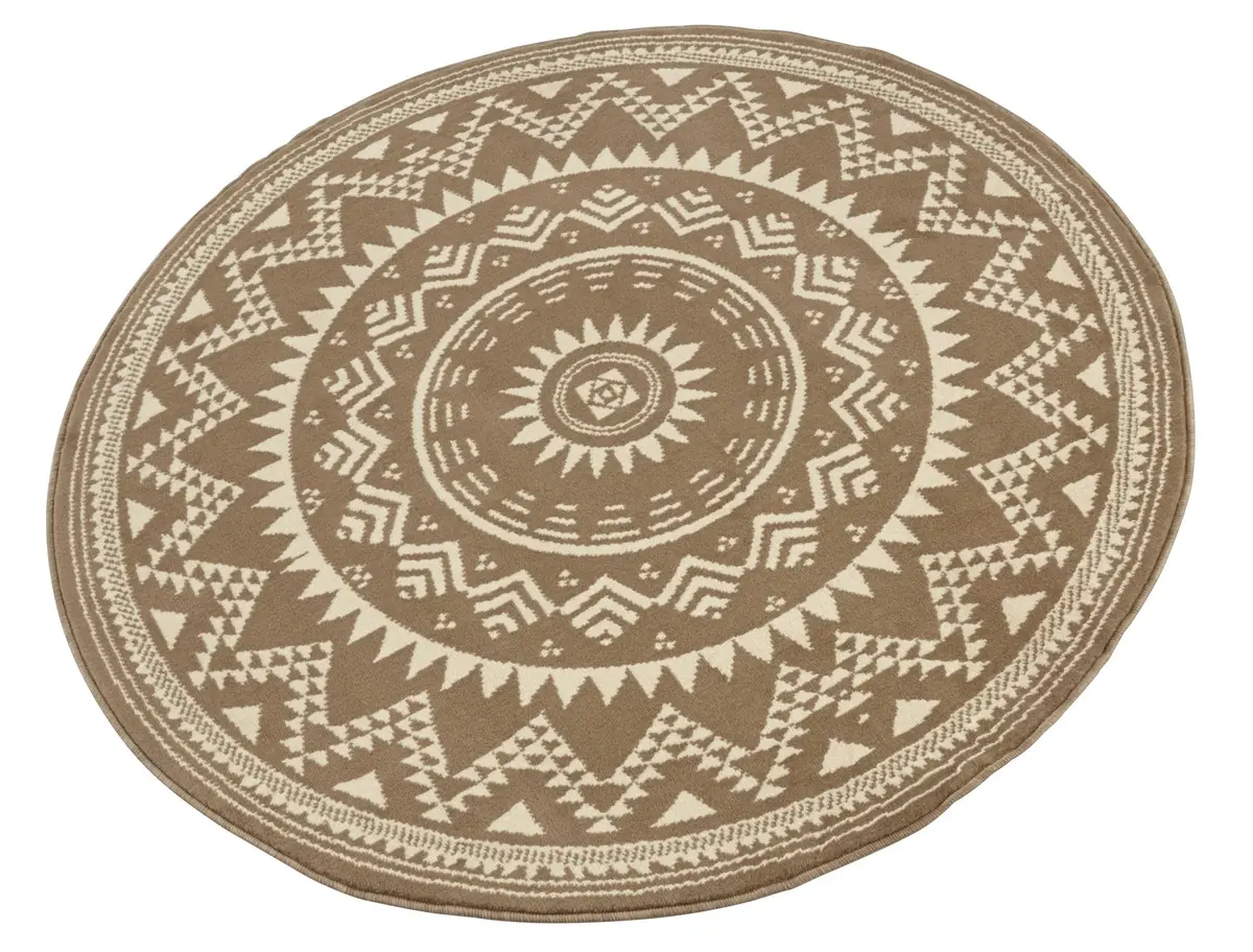 Rond Laagpolig vloerkleed - Valencia - Bruin