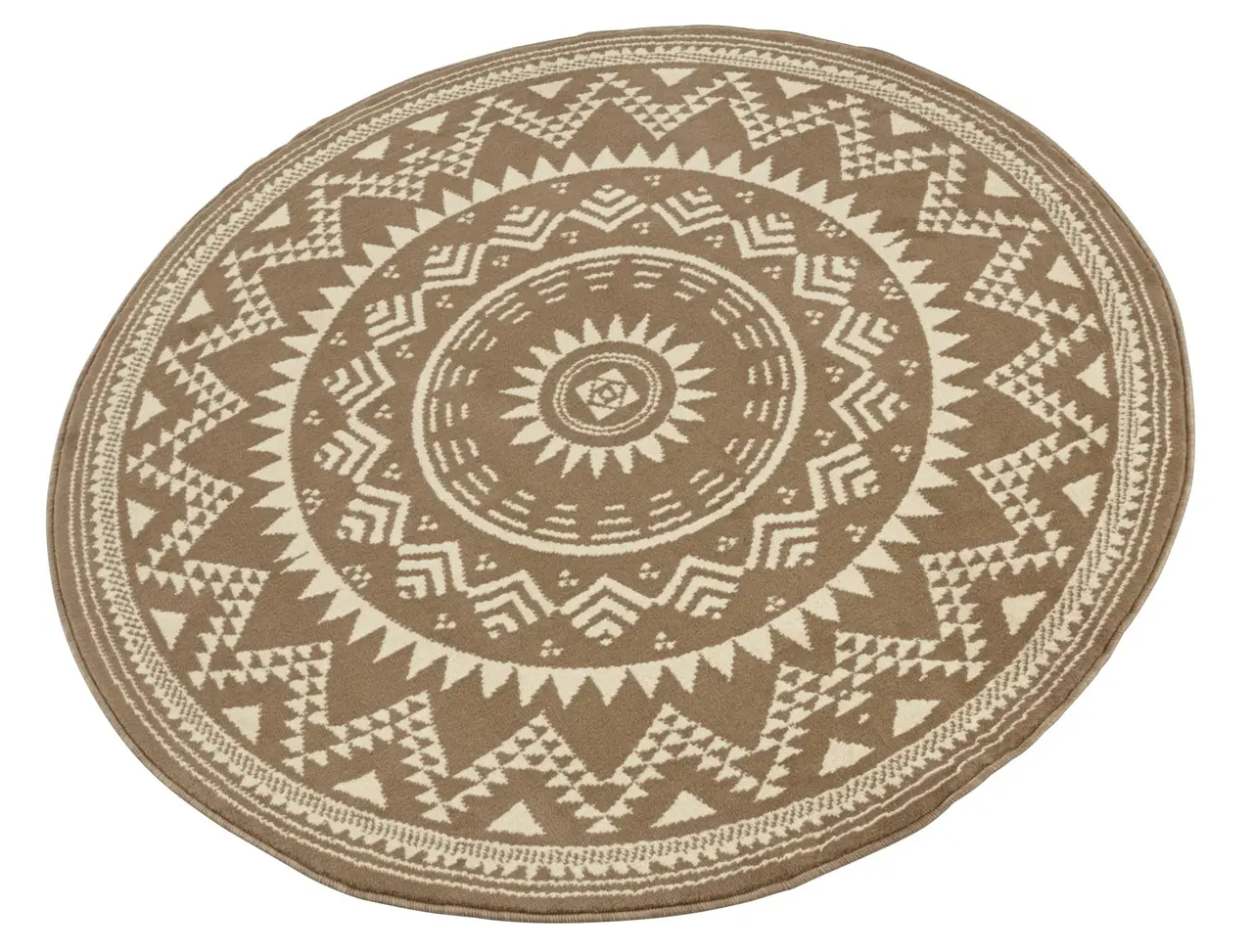 Rond Laagpolig vloerkleed - Valencia - Bruin