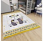 Kindervloerkleed - Adventures Panda Geel/Multicolor