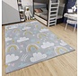 Kindervloerkleed - Adventures Regenboog En Wolken Grijs/Multicolor