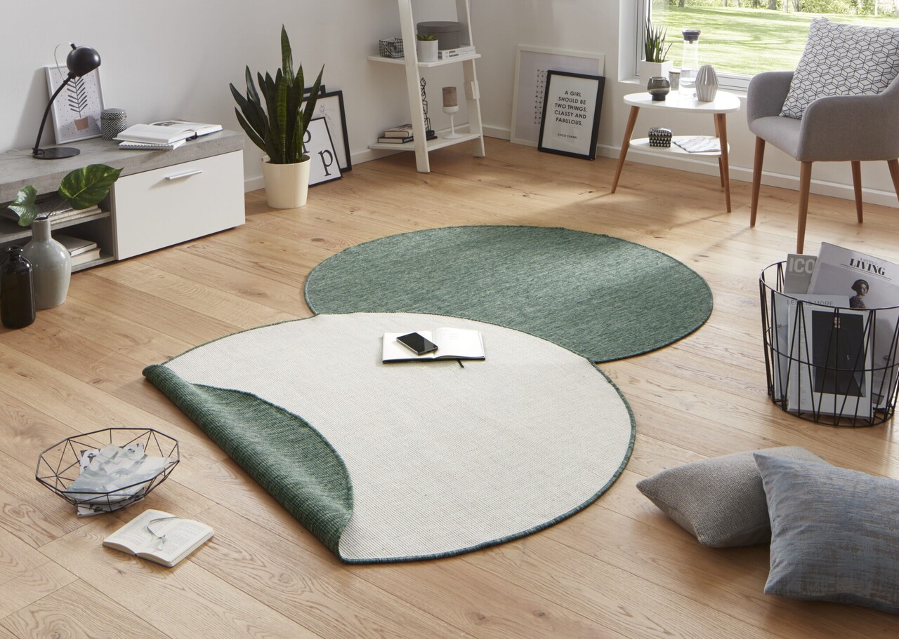 Rond Binnen & Buiten Omkeerbaar vloerkleed - Miami Groen Rond Binnen & Buiten Omkeerbaar vloerkleed - Miami Groen