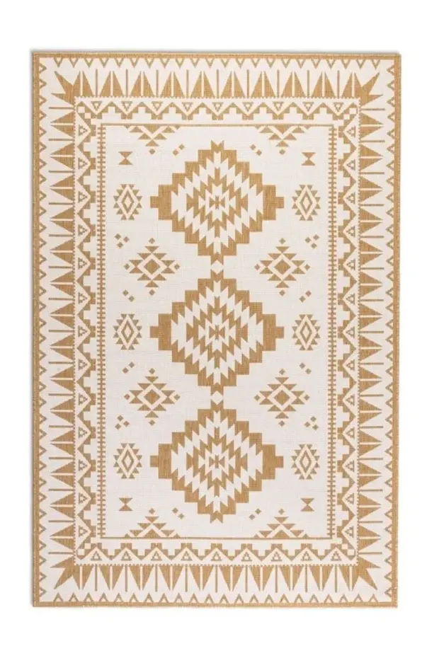 Elle Decoration - Binnen & Buitenkleed - Omkeerbaar - Gemini - Okergeel Elle Decoration - Binnen & Buitenkleed - Omkeerbaar - Gemini - Okergeel