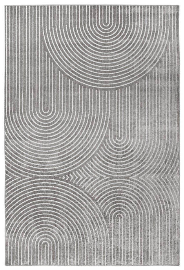Japandi vloerkleed - Laagpolig - Viscose - Grijs