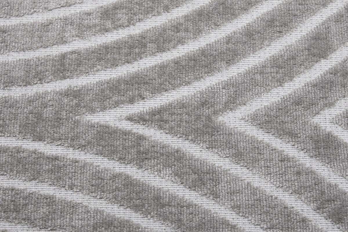 Japandi vloerkleed - Laagpolig - Viscose - Grijs