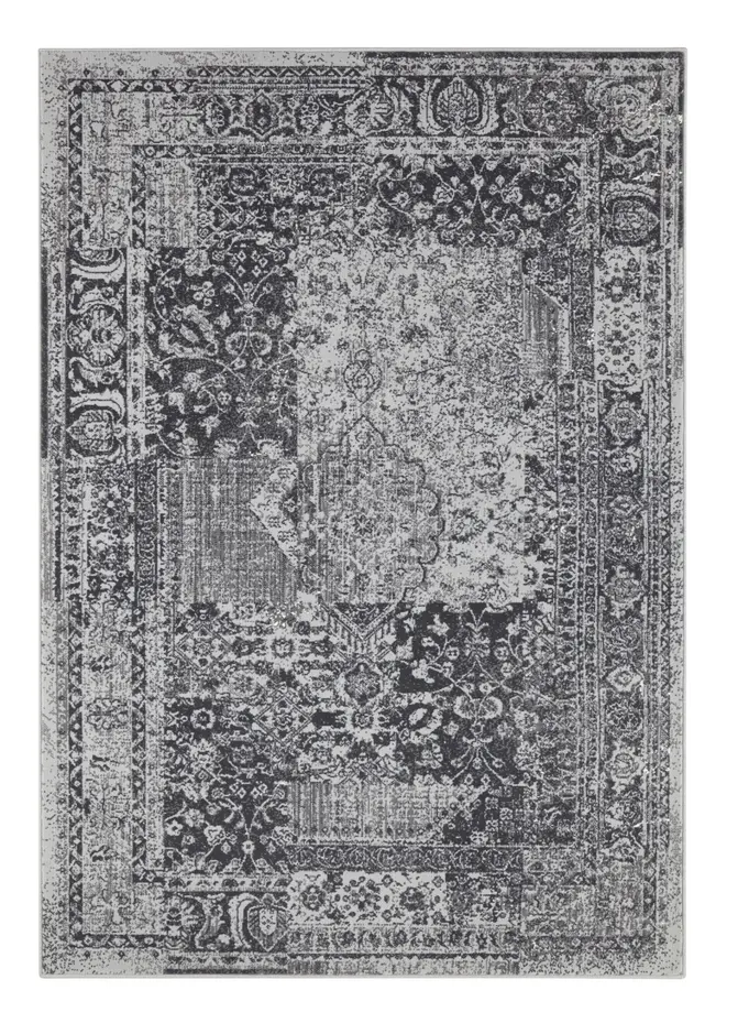 Vintage Laagpolig vloerkleed - Plume - Blauw / Grijs Vintage Laagpolig vloerkleed - Plume - Blauw / Grijs