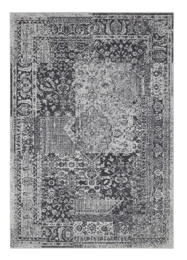 Vintage Laagpolig vloerkleed - Plume - Blauw / Grijs Vintage Laagpolig vloerkleed - Plume - Blauw / Grijs