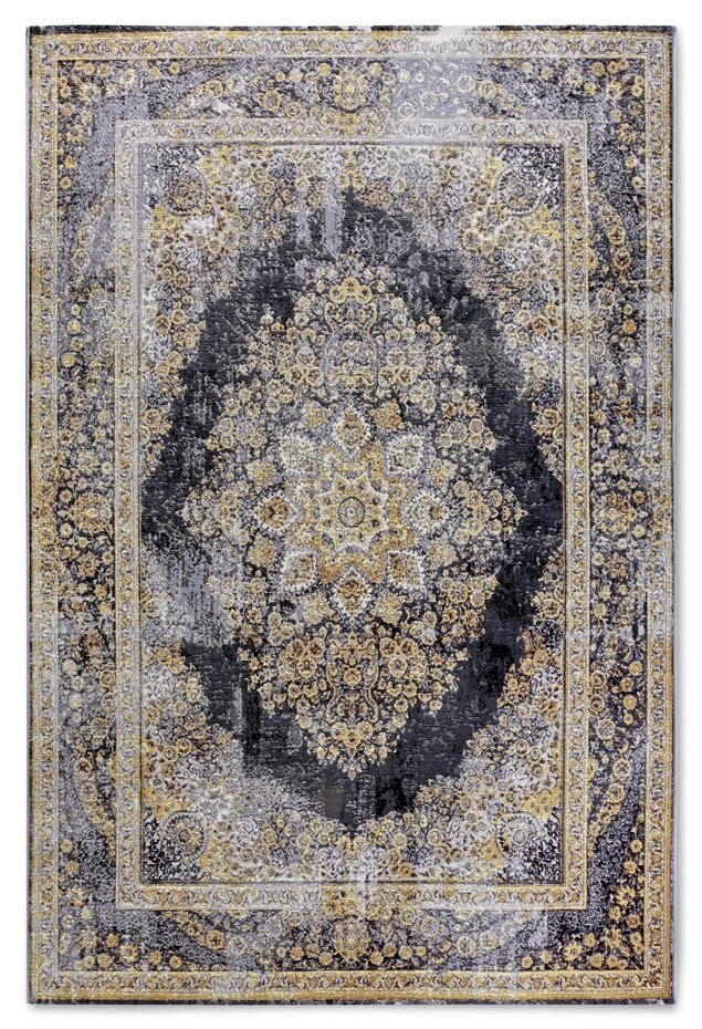 Vintage binnen- en buitenkleed - Martha Antraciet/Goud