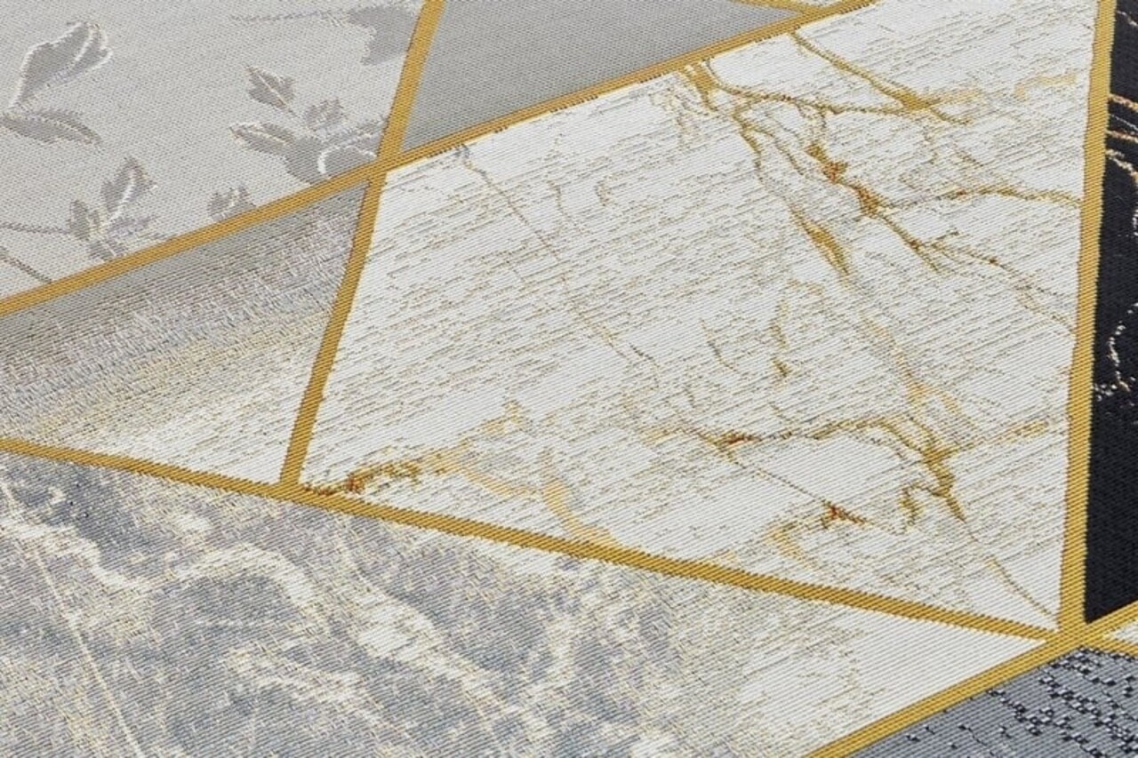 Modern Binnen- En Buitenkleed - Noble Zwart/Grijs/Goud Modern Binnen- En Buitenkleed - Noble Zwart/Grijs/Goud