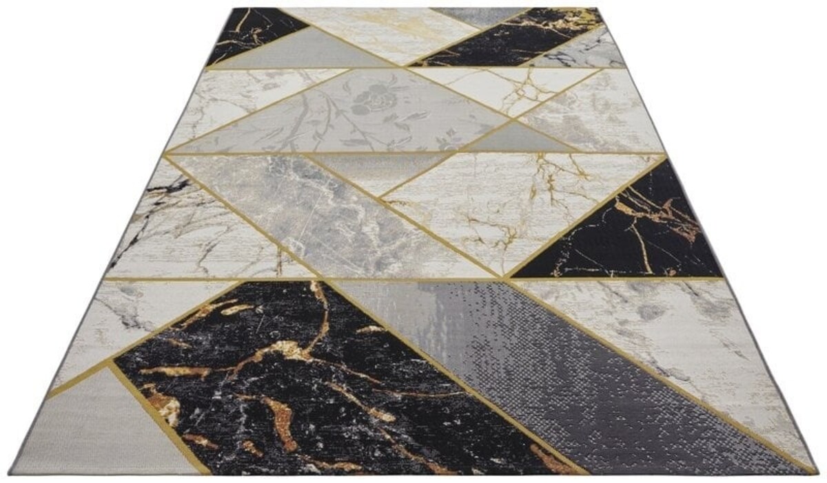 Modern Binnen- En Buitenkleed - Noble Zwart/Grijs/Goud