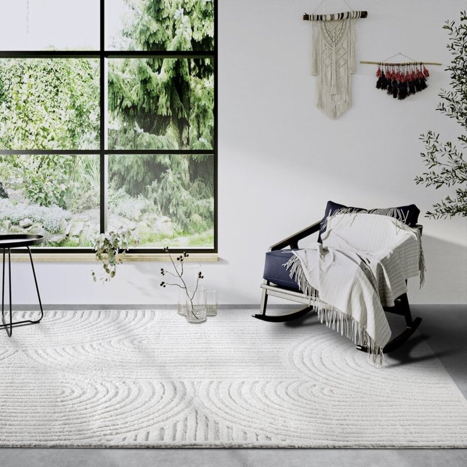 Elle Decoration - Gallery - Hoogpolig vloerkleed - Chappe - Crème Wit