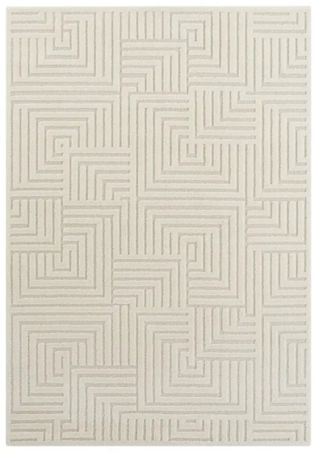 Elle Decoration - Modern Design vloerkleed - Zacht Laagpolig - 3D Effect - Crème