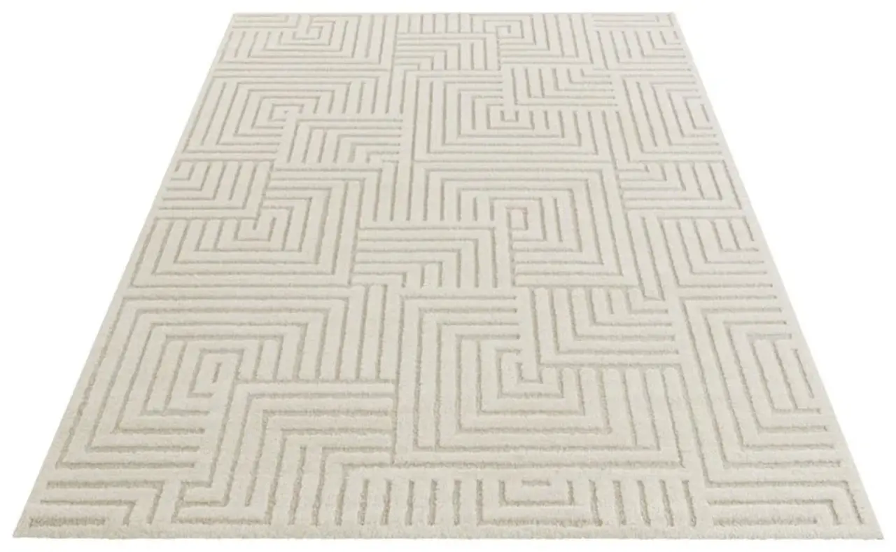 Elle Decoration - Modern Design vloerkleed - Zacht Laagpolig - 3D Effect - Crème