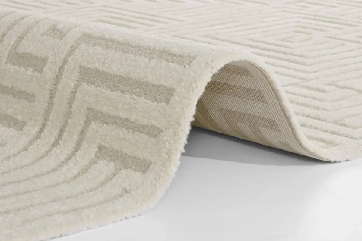 Elle Decoration - Modern Design vloerkleed - Zacht Laagpolig - 3D Effect - Crème