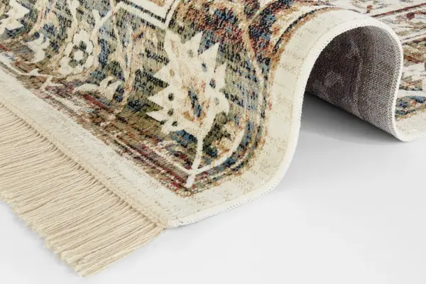 Klassiek vloerkleed - Laagpolig - Naveh - Franjes - Beige / Multi