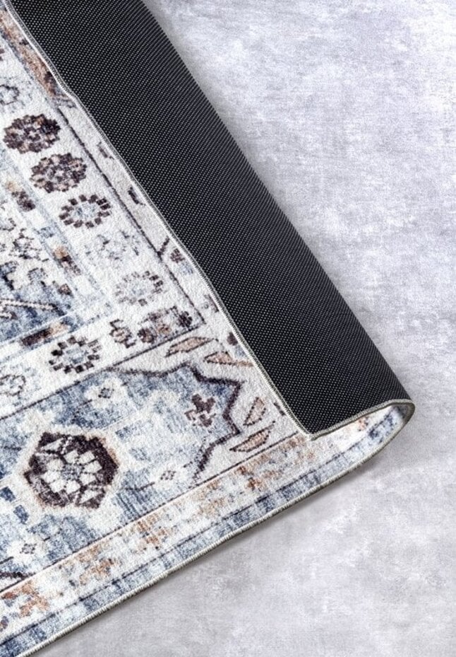 Freundin Home Collection - Asya Laagpolig Vintage vloerkleed - Blauw / Koper
