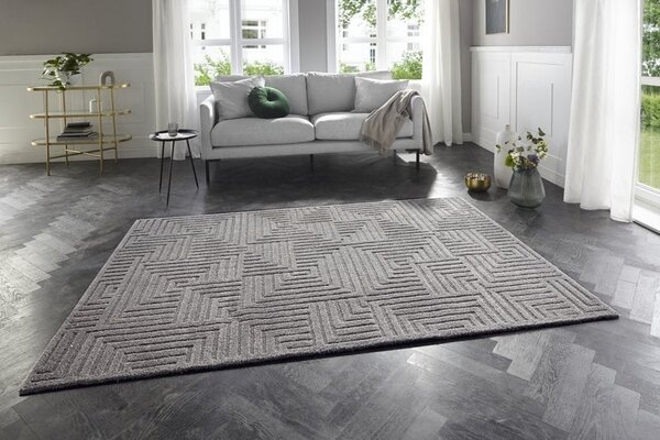 Elle Decoration - Modern Design vloerkleed - Zacht Laagpolig - 3D Effect - Grijs
