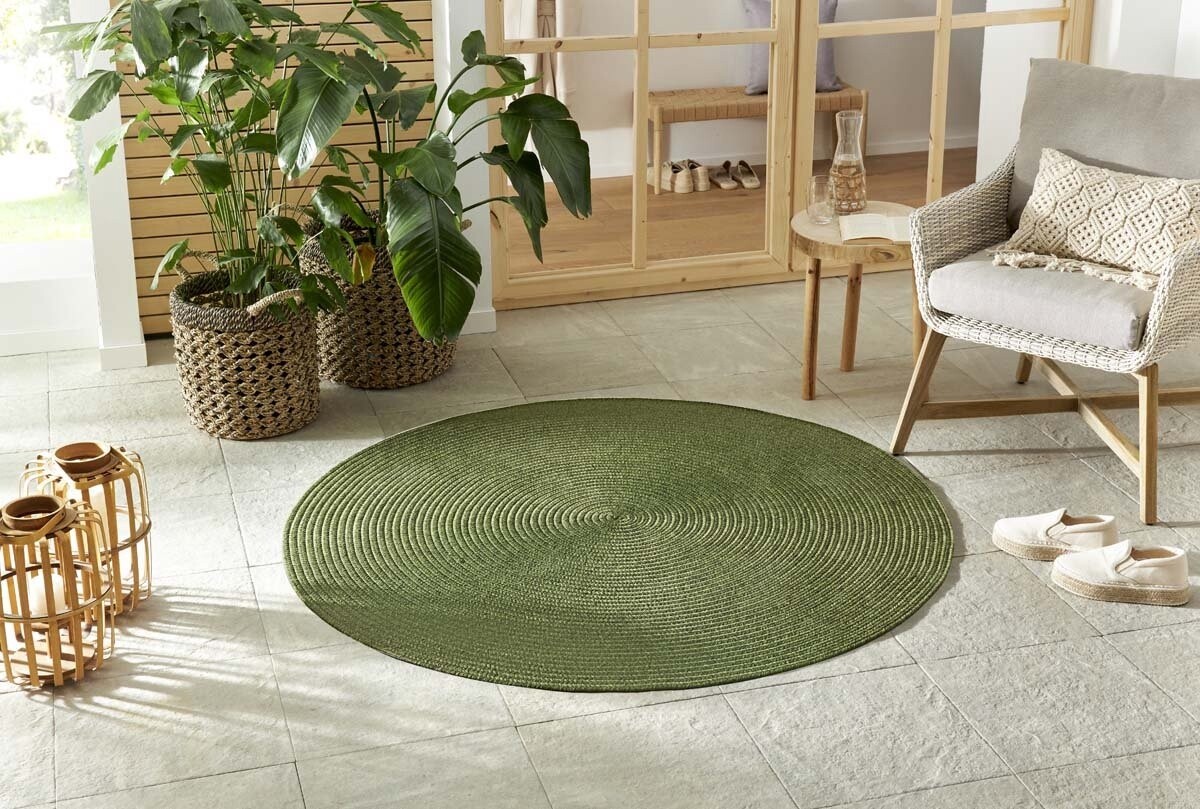 Rond Binnen- En Buitenkleed - Trenzado Groen