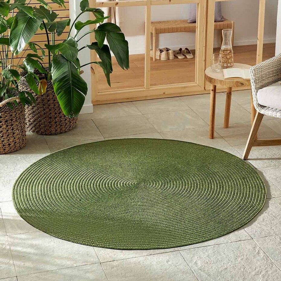 Rond Binnen- En Buitenkleed - Trenzado Groen