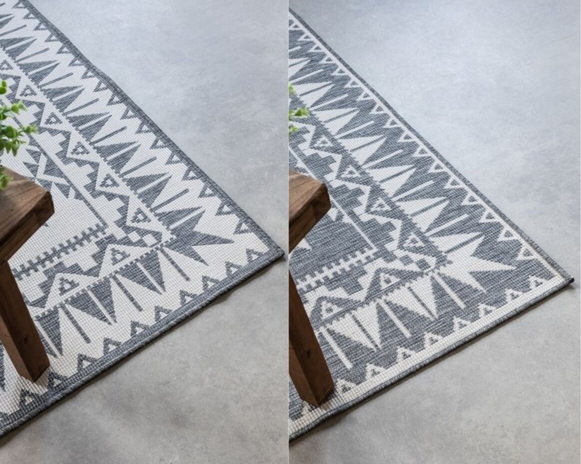 Elle Decoration - Binnen & Buitenkleed - Omkeerbaar - Gemini - Zilver